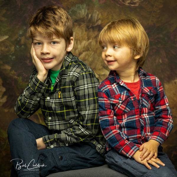 coloured image of two young brothers